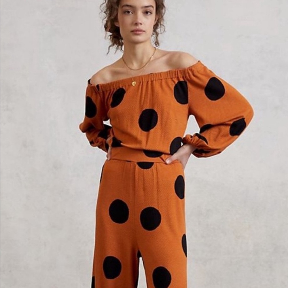 Farm Rio Polka Dot Off-Shoulder Jumpsuit new with tags - Picture 2 of 6